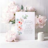 Weich rosa Blume Elegante Probe Abendessen Einladung