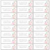Weich rosa Blume Gast Name Address Labels (Vorderseite)