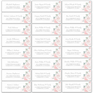Weich rosa Blume Gast Name Address Labels