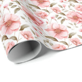 Weich rosa Blume Geschenkpapier (Rolleneckpunkt)
