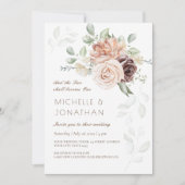 Weich rosa Blume Grüne Christliche Hochzeit Einladung (Vorderseite)