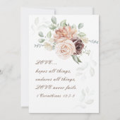 Weich rosa Blume Grüne Christliche Hochzeit Einladung (Rückseite)