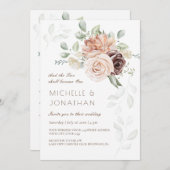 Weich rosa Blume Grüne Christliche Hochzeit Einladung (Vorne/Hinten)