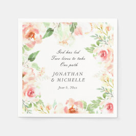 Weich rosa Blume Grüne Inspirationsquelle Hochzeit Serviette