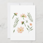 Weich rosa Blume & Grünelemente Einladung (Vorderseite)