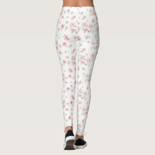 Weich rosa Blume Leggings (Rückseite)
