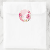 Weich rosa Blume mit Gold Runder Aufkleber (Tasche)