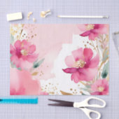 Weich rosa Blume mit Gold Seidenpapier (Handwerk)