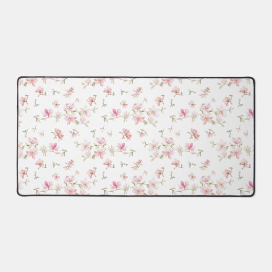 Weich rosa Blume Schreibtischunterlage (Vorderseite)