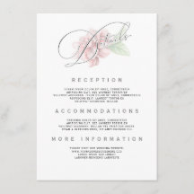 Weich rosa Blume Typografie Hochzeitsinformationen