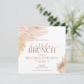 Weich rosa Blumengebäck Brunch Party Einladung (Stehend Vorderseite)