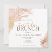 Weich rosa Blumengebäck Brunch Party Einladung (Vorderseite)