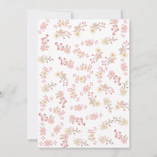 Weich rosa Blumenherz Save the Date Einladung (Rückseite)