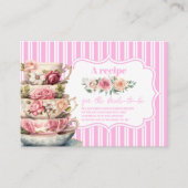 Weich rosa Blumenkohl Tee Brautparty Rezept Begleitkarte (Vorderseite)