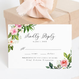Weich rosa Blumenkost UAWG RSVP Karte
