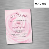 Weich rosa Blumenmädchen luxuriöse Babydusche Magneteinladung