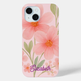 Weich rosa Blumenmuster Aquarell Illustration Case-Mate iPhone Hülle