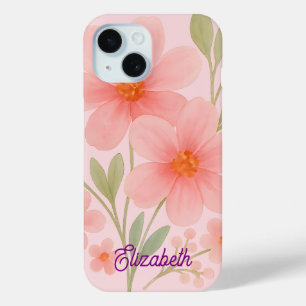 Weich rosa Blumenmuster Aquarell Illustration Case-Mate iPhone Hülle