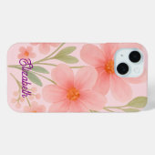 Weich rosa Blumenmuster Aquarell Illustration Case-Mate iPhone Hülle (Rückseite (Horizontal))