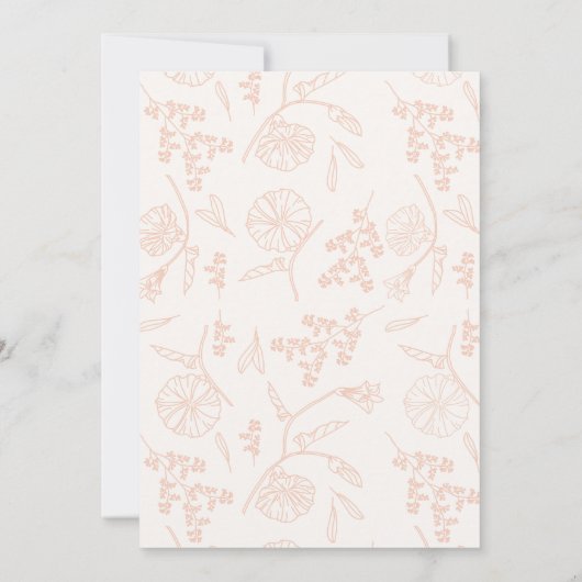 Weich rosa Blumenmuster Geburtstag Einladung (Rückseite)