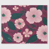 Weich rosa Blüte im Hintergrund des Deep Maroon Geschenkpapier (Flach)