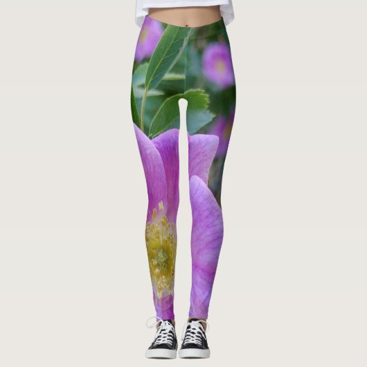 Weich rosa Blüte Leggings (Vorderseite)