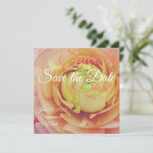 Weich rosa Blüte Speichern Sie die Datumskarten Save The Date (Stehend Vorderseite)