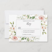 Weich rosa Blütenblätter florale Hochzeit RSVP Einladung (Vorderseite)