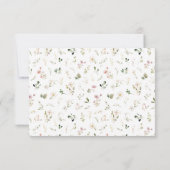 Weich rosa Blütenblätter florale Hochzeit RSVP Einladung (Rückseite)