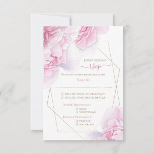 Weich rosa Blütenpeere RSVP Karte