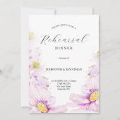 Weich rosa Botanisches Hochzeitessen Probe Einladung (Vorderseite)