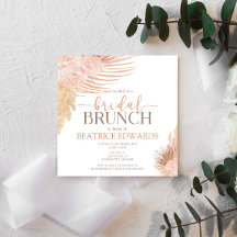 Weich rosa Brautparty Brunch Einladung