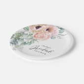 Weich rosa Brautparty Pappteller (Schrägansicht)