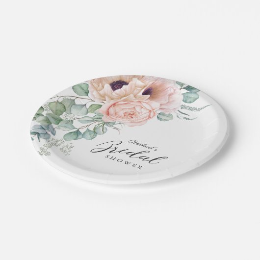 Weich rosa Brautparty Pappteller (Schrägansicht)