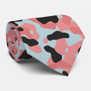 Weich rosa Camouflage in dunkelgrau und blassblau Krawatte