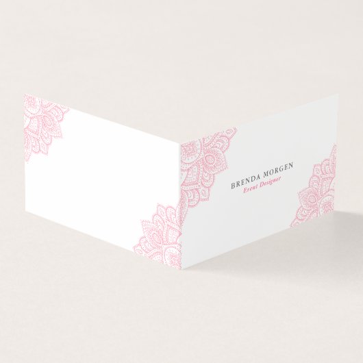 Weich rosa Ecke Mandala Visitenkarten (Vorderseite)