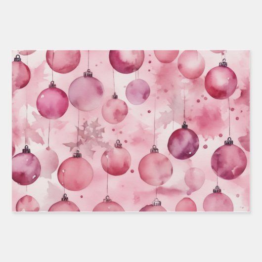 Weich rosa Elegance: Weihnachtsschmuck Geschenkpapier Set (Vorderseite 2)