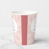 Weich rosa Erdbeermuster Geburtstag Pappbecher (Links)