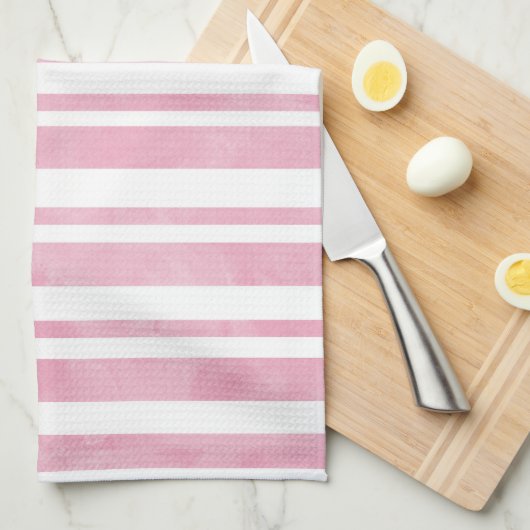 Weich rosa Farbstreifen Geschirrtuch (Viertel Falte)