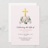 Weich rosa florale Beerdigungsorden Programm (Vorne/Hinten)