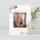 Weich rosa florale Beerdigungsorden Programm (Stehend Vorderseite)