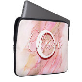 Weich rosa Flüssigkeit Alkoholtinte Laptopschutzhülle (Vorne Rechts)