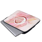 Weich rosa Flüssigkeit Alkoholtinte Laptopschutzhülle (Vorne Knopf)