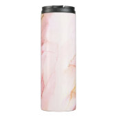 Weich rosa Flüssigkeit Alkoholtinte Thermosbecher (Rückseite)