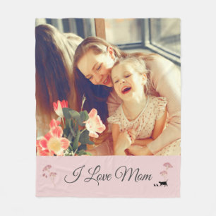 Weich rosa Foto Muttertag Fleece Blanket