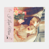 Weich rosa Foto Muttertag Fleece Blanket (Vorderseite (Horizontal))