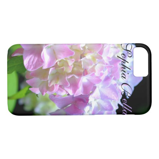 Weich-rosa-gelbe lila Hydrangeas-Blume Case-Mate iPhone Hülle (Rückseite (Horizontal))
