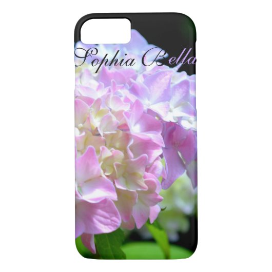 Weich-rosa-gelbe lila Hydrangeas-Blume Case-Mate iPhone Hülle (Rückseite)