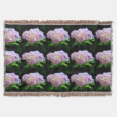 Weich-rosa-gelbe lila Hydrangeas-Blume Decke (Vorderseite)