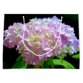 Weich-rosa-gelbe lila Hydrangeas-Blume Große Geschenktüte